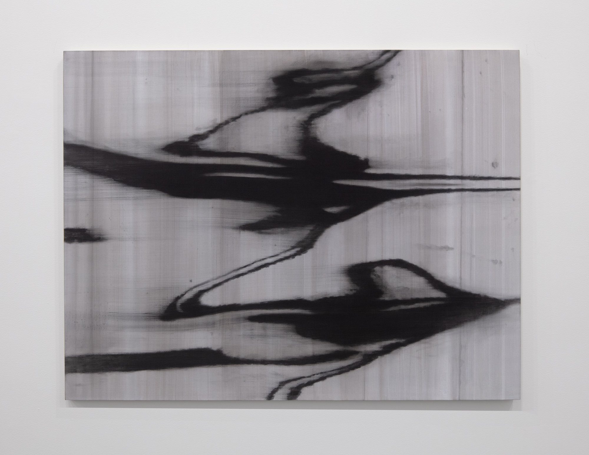 <i>Pneuma</i>, 2024. Charcoal, gesso and oil on linen, 46 x 60 in (116.8 x 152.4 cm)